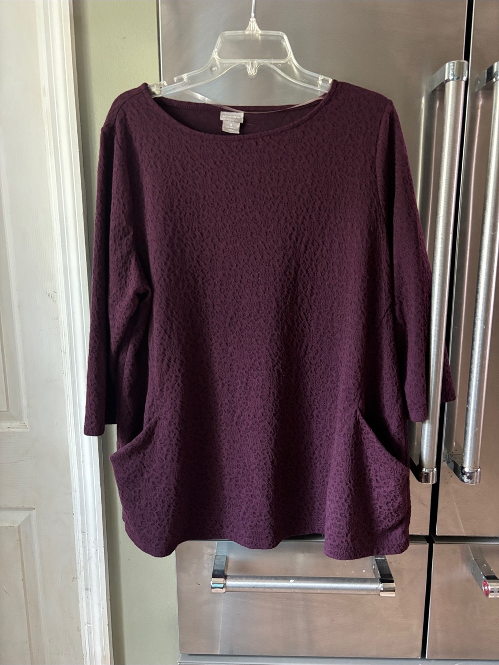 Chico's Textured Tunic in Plum